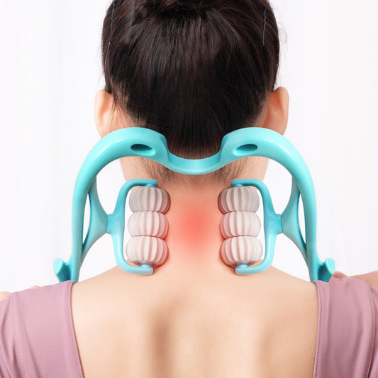 Manual Six-Wheel Neck Massager – Multifunctional Relief Roller