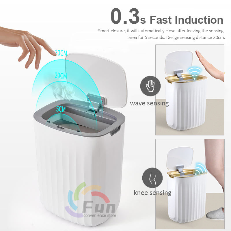 Smart Trash Can with Lid – Automatic Induction Bin for Bedroom, Kitchen & Car