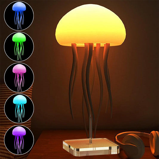 LED Jellyfish Mood Lamp – Smart Night Light for Bedside or Desk