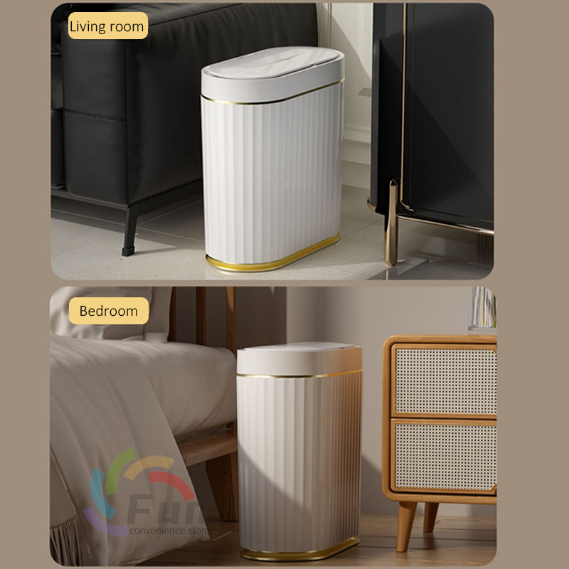 Smart Trash Can with Lid – Automatic Induction Bin for Bedroom, Kitchen & Car