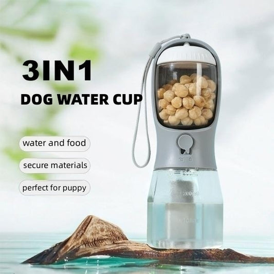 Dog Water Cup Drinking Food Garbage Bag Three-in-one Portable Small Multi-functional