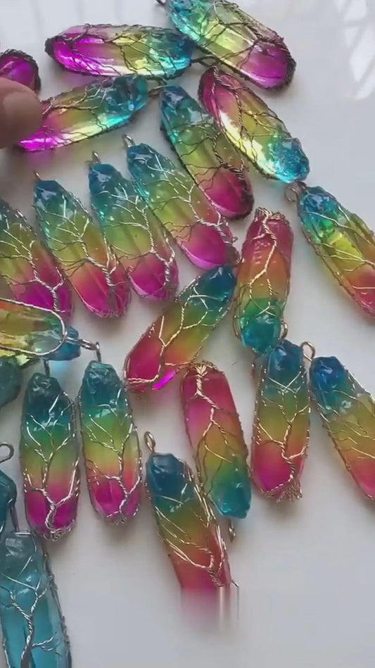 Crystal Pillar Tree of Life Pendant – Trendy Stone Necklace