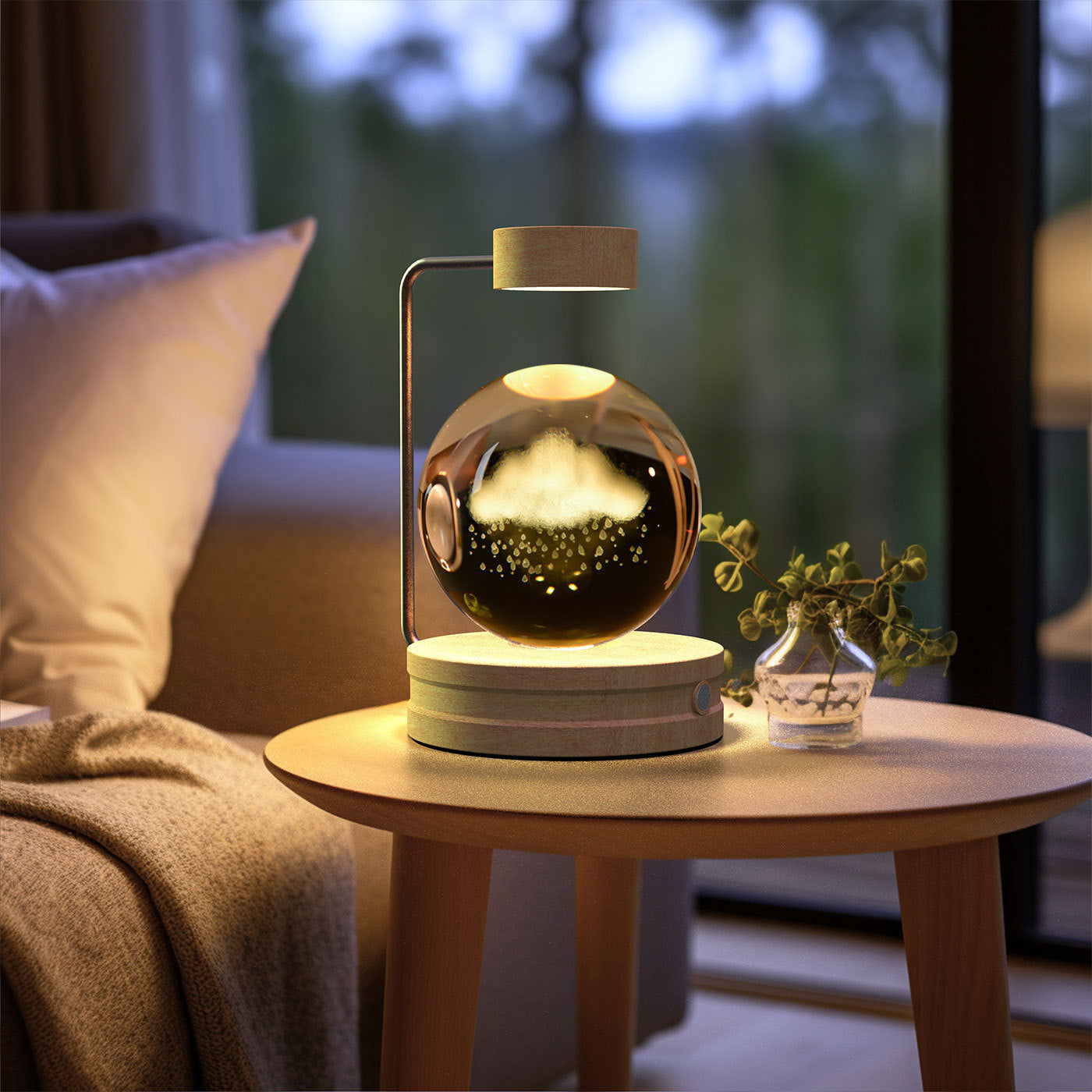 Crystal Ball Dinosaur Night Light – USB Powered Cosmic Bedside Lamp
