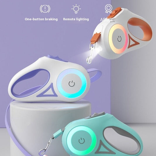 Dog Leash Retractable Leash And Dog Collar Spotlight Automatic