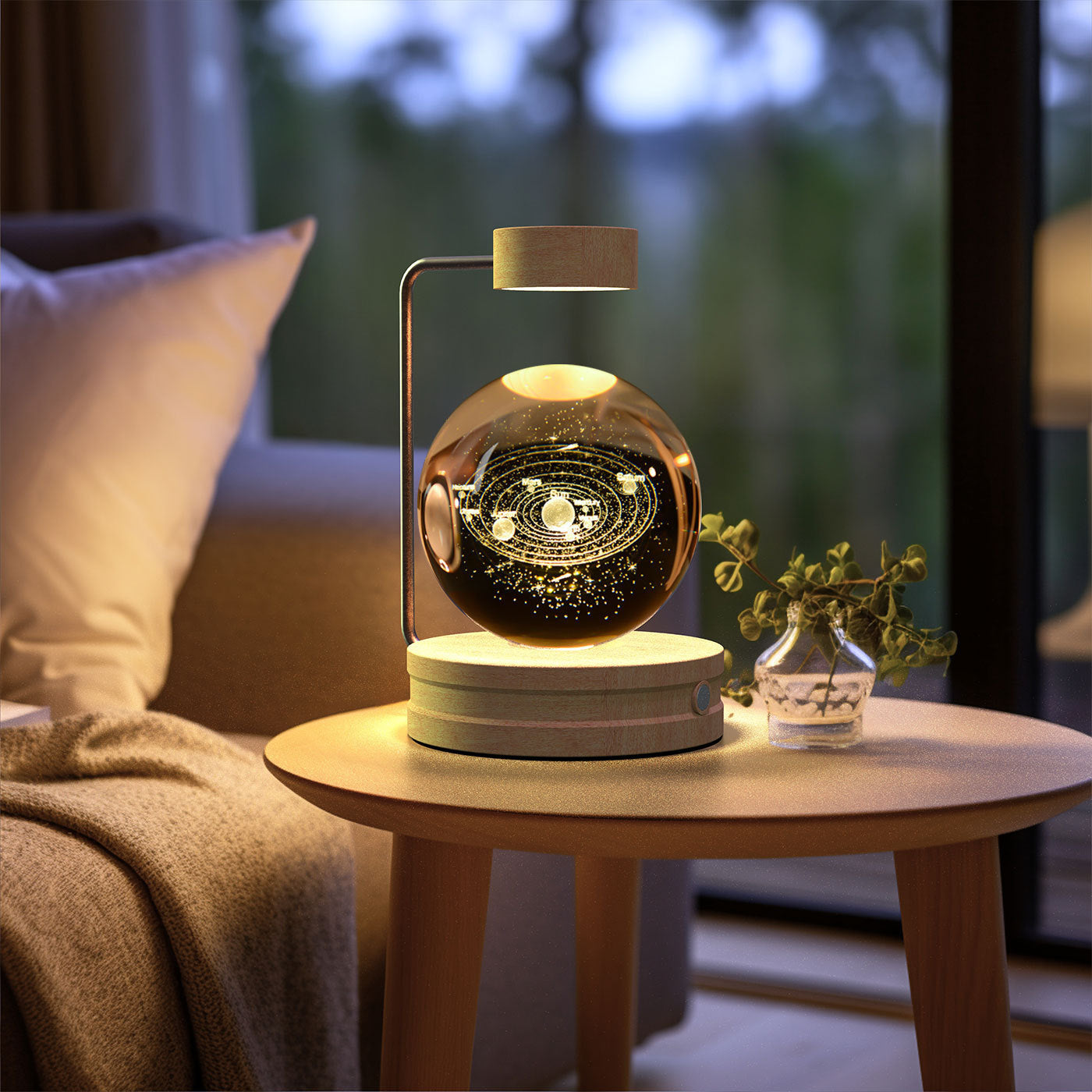 Crystal Ball Dinosaur Night Light – USB Powered Cosmic Bedside Lamp