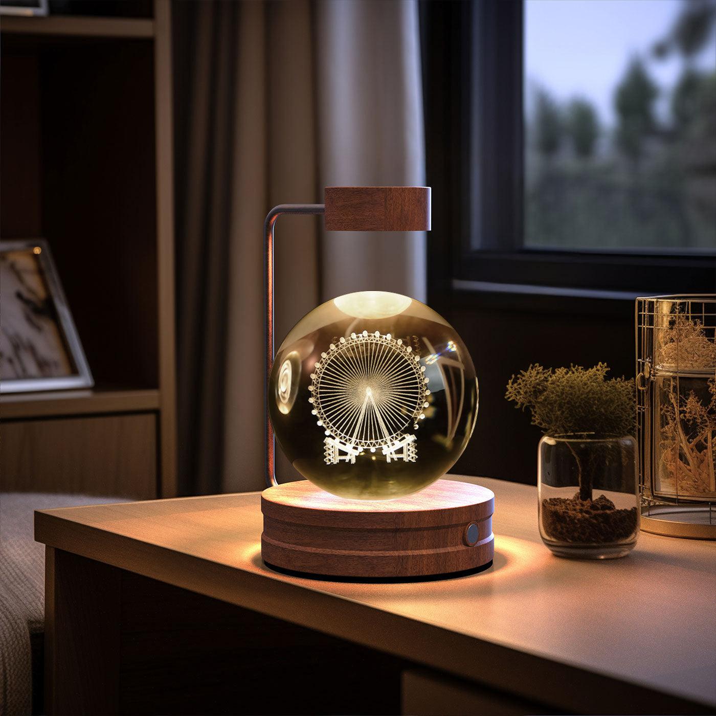 Crystal Ball Dinosaur Night Light – USB Powered Cosmic Bedside Lamp