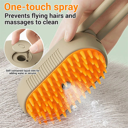 Cat Steam Brush .Steamy Dog Brush .3 In 1 Electric Spray