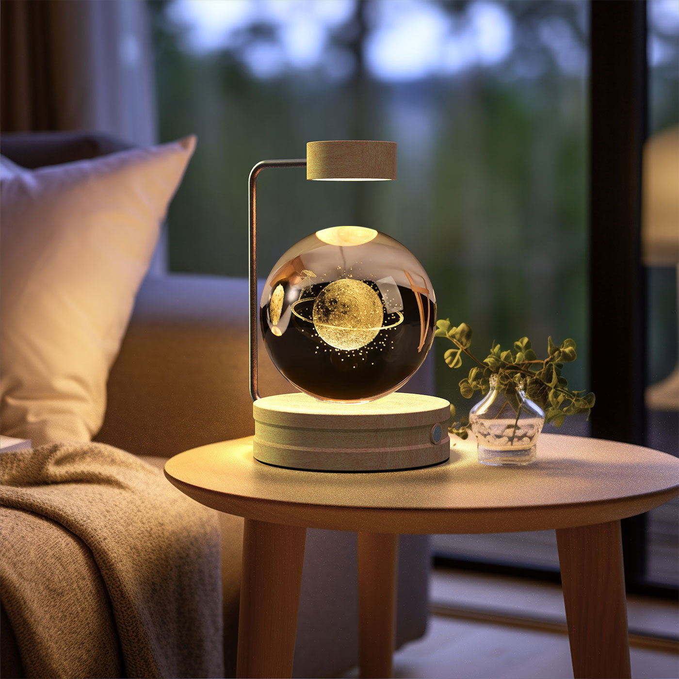 Crystal Ball Dinosaur Night Light – USB Powered Cosmic Bedside Lamp