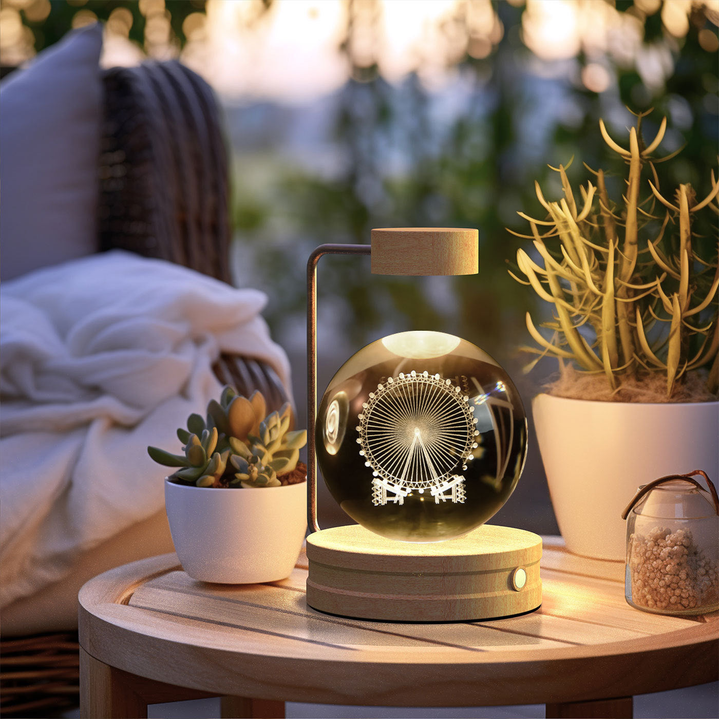 Crystal Ball Dinosaur Night Light – USB Powered Cosmic Bedside Lamp