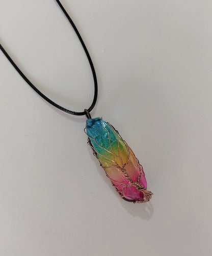 Crystal Pillar Tree of Life Pendant – Trendy Stone Necklace