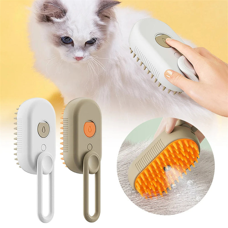 Cat Steam Brush .Steamy Dog Brush .3 In 1 Electric Spray