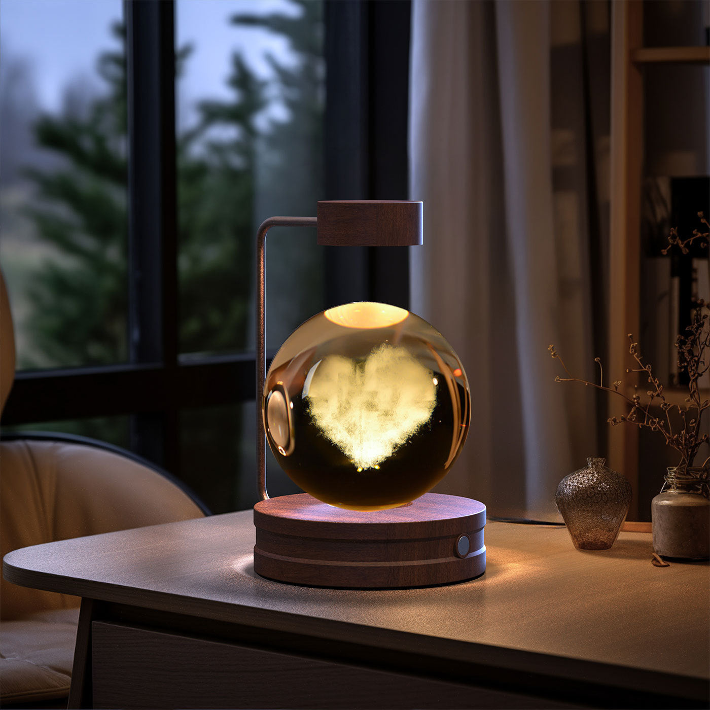 Crystal Ball Dinosaur Night Light – USB Powered Cosmic Bedside Lamp