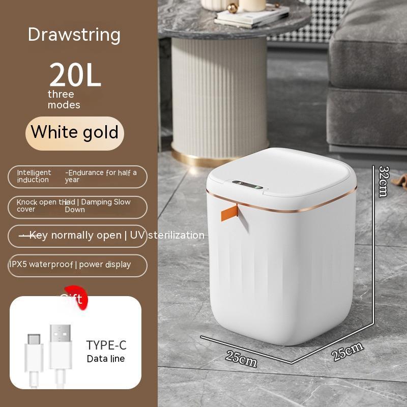 Smart Trash Can with Lid – Automatic Induction Bin for Bedroom, Kitchen & Car