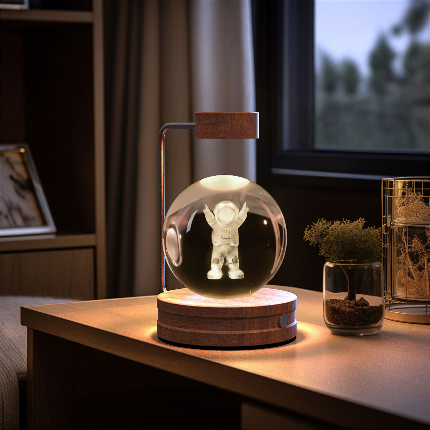 Crystal Ball Dinosaur Night Light – USB Powered Cosmic Bedside Lamp