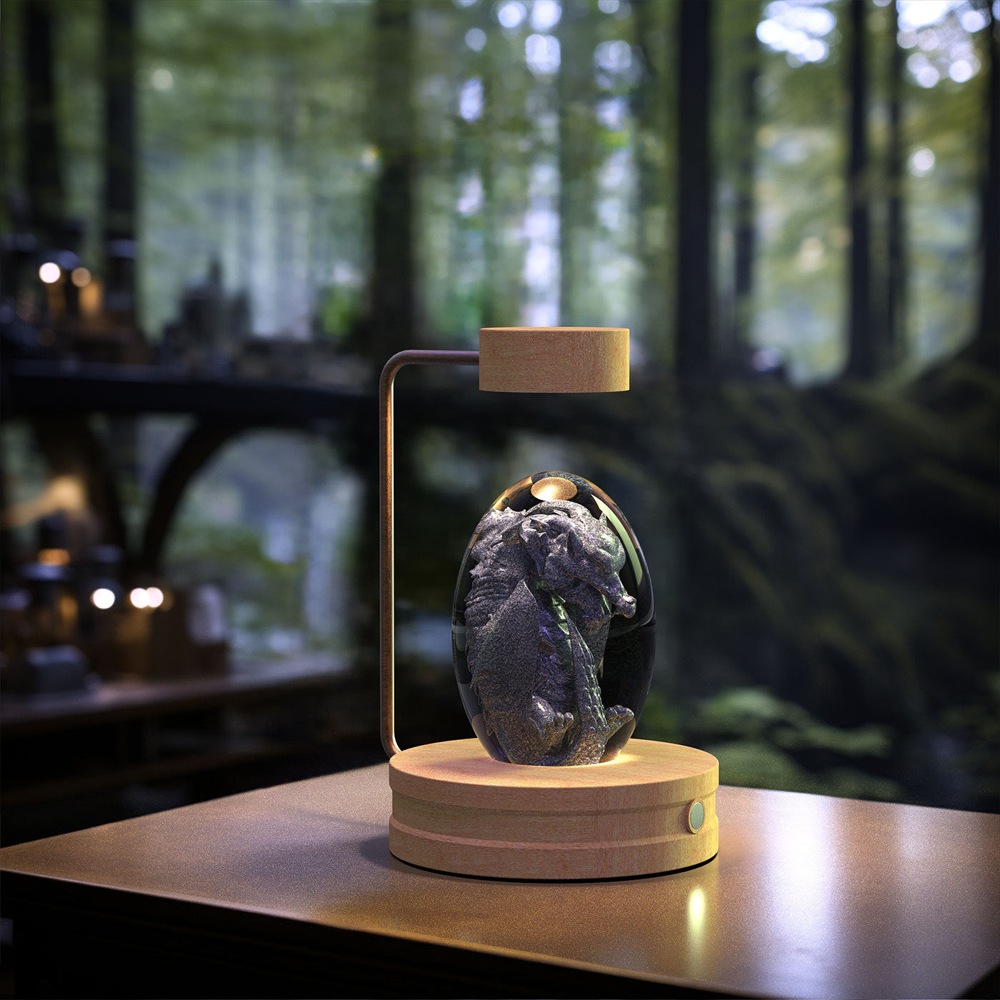 Crystal Ball Dinosaur Night Light – USB Powered Cosmic Bedside Lamp