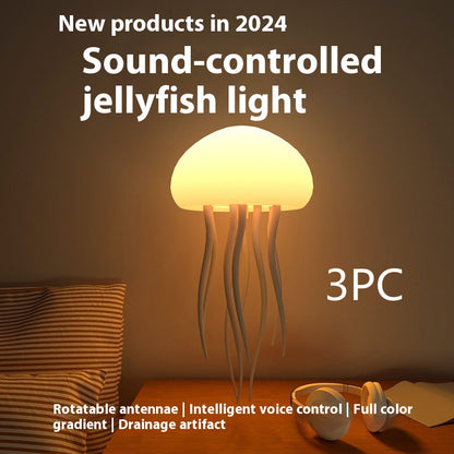 LED Jellyfish Mood Lamp – Smart Night Light for Bedside or Desk