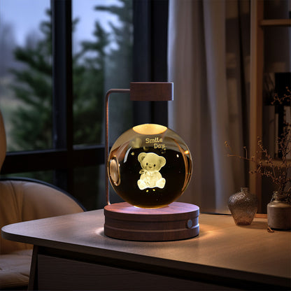 Crystal Ball Dinosaur Night Light – USB Powered Cosmic Bedside Lamp