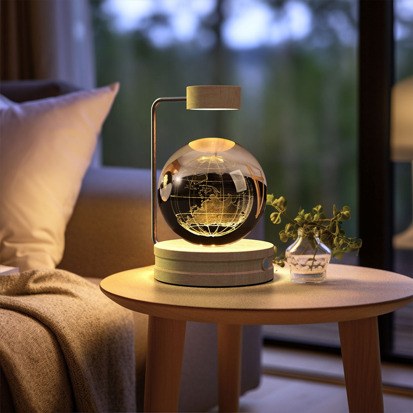 Crystal Ball Dinosaur Night Light – USB Powered Cosmic Bedside Lamp