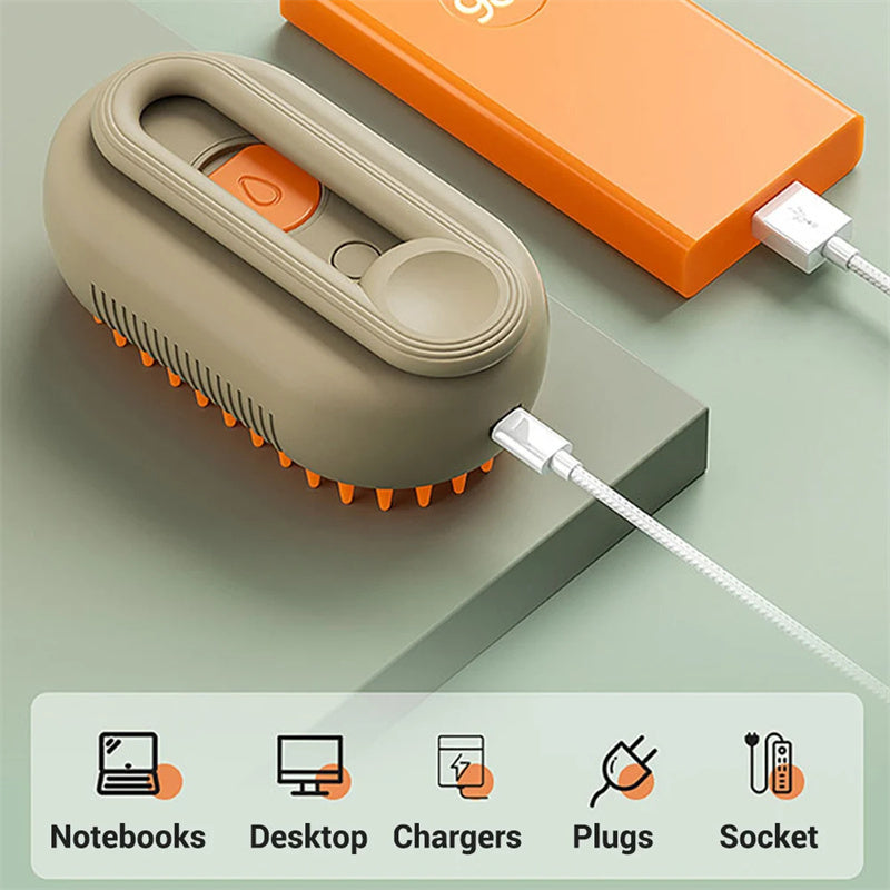 Cat Steam Brush .Steamy Dog Brush .3 In 1 Electric Spray