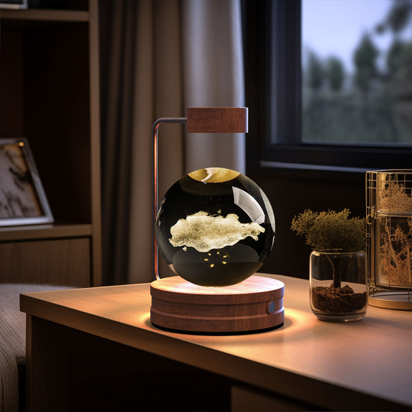 Crystal Ball Dinosaur Night Light – USB Powered Cosmic Bedside Lamp