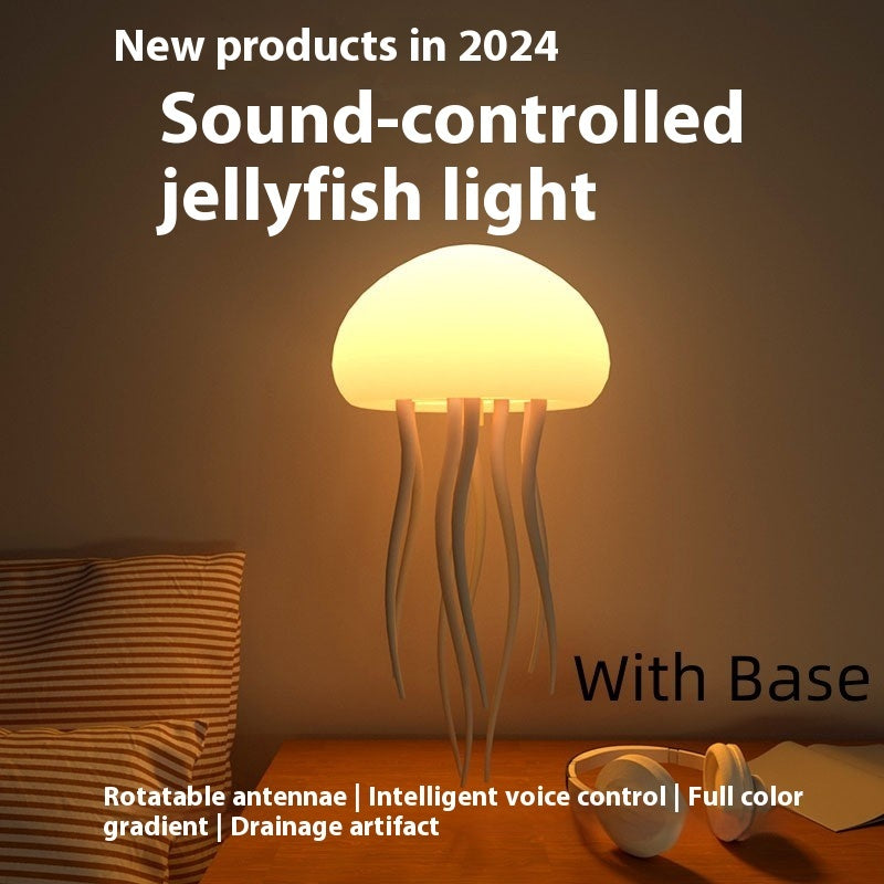 LED Jellyfish Mood Lamp – Smart Night Light for Bedside or Desk