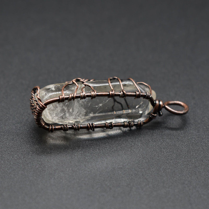 Crystal Pillar Tree of Life Pendant – Trendy Stone Necklace
