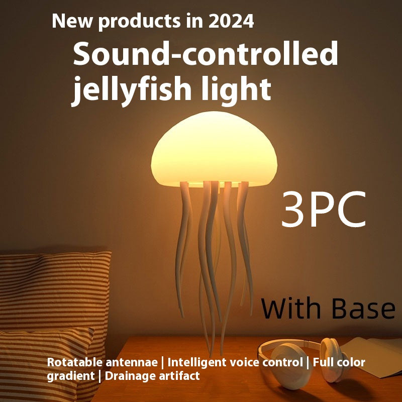 LED Jellyfish Mood Lamp – Smart Night Light for Bedside or Desk