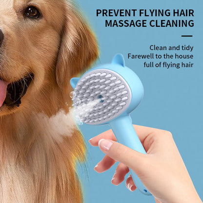 Rechargeable Mist Cat Brush – Self-Cleaning Grooming Tool for Pets