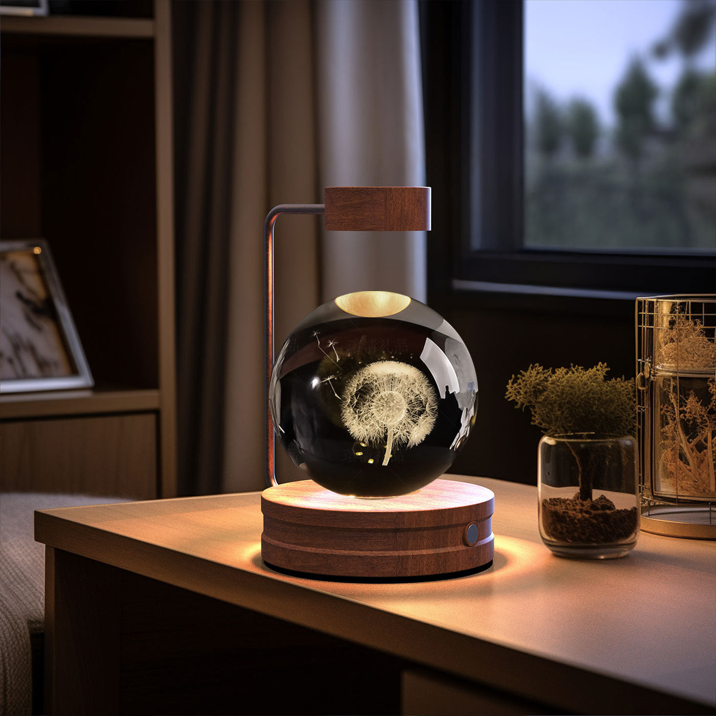 Crystal Ball Dinosaur Night Light – USB Powered Cosmic Bedside Lamp