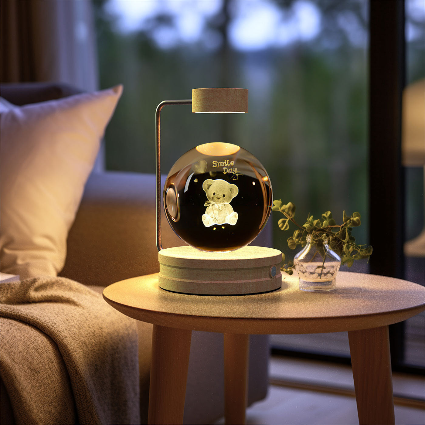 Crystal Ball Dinosaur Night Light – USB Powered Cosmic Bedside Lamp
