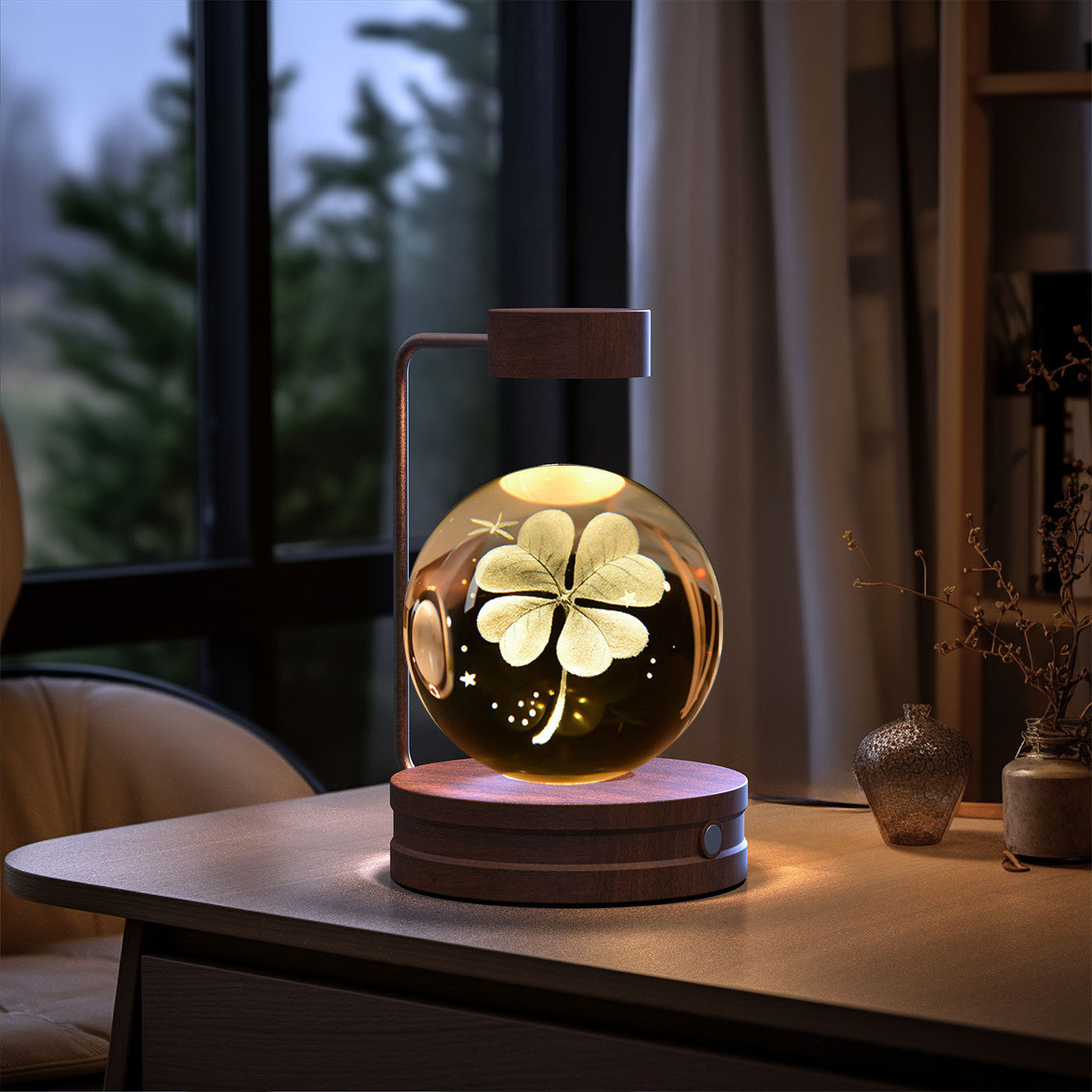 Crystal Ball Dinosaur Night Light – USB Powered Cosmic Bedside Lamp