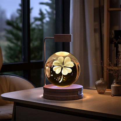 Crystal Ball Dinosaur Night Light – USB Powered Cosmic Bedside Lamp