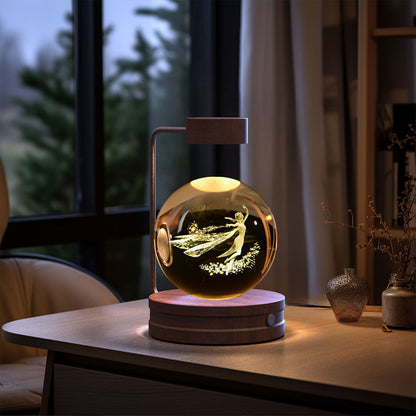 Crystal Ball Dinosaur Night Light – USB Powered Cosmic Bedside Lamp