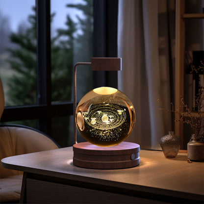 Crystal Ball Dinosaur Night Light – USB Powered Cosmic Bedside Lamp