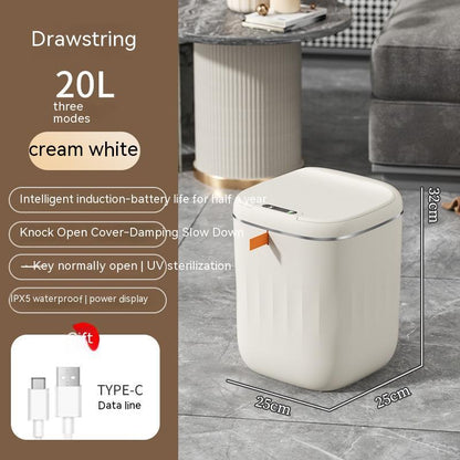 Smart Trash Can with Lid – Automatic Induction Bin for Bedroom, Kitchen & Car