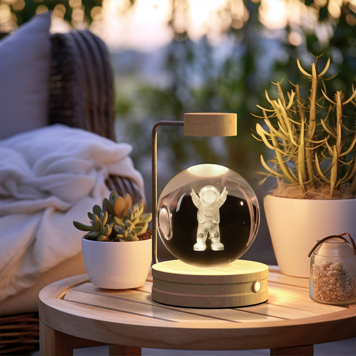 Crystal Ball Dinosaur Night Light – USB Powered Cosmic Bedside Lamp