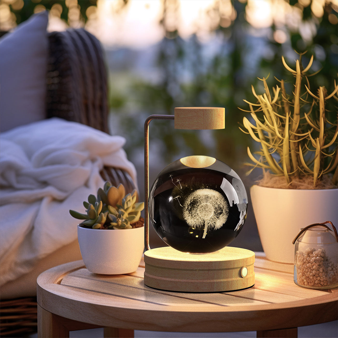 Crystal Ball Dinosaur Night Light – USB Powered Cosmic Bedside Lamp