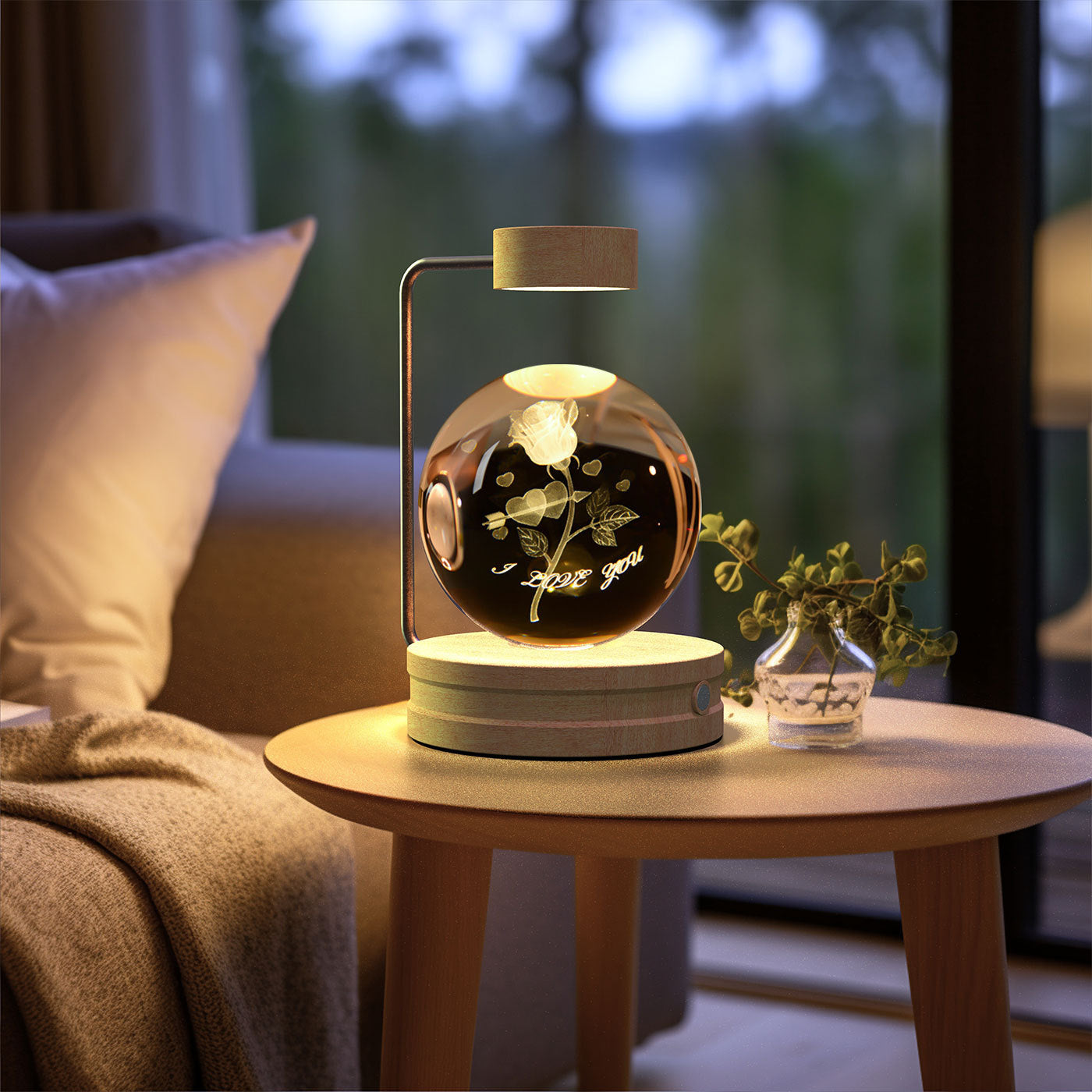 Crystal Ball Dinosaur Night Light – USB Powered Cosmic Bedside Lamp