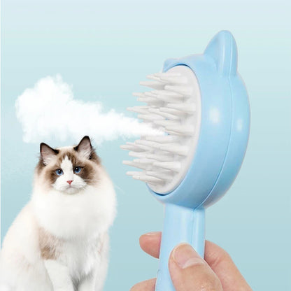 Rechargeable Mist Cat Brush – Self-Cleaning Grooming Tool for Pets