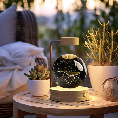 Crystal Ball Dinosaur Night Light – USB Powered Cosmic Bedside Lamp