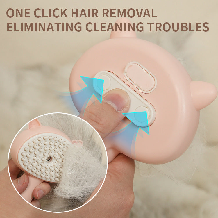 Rechargeable Mist Cat Brush – Self-Cleaning Grooming Tool for Pets