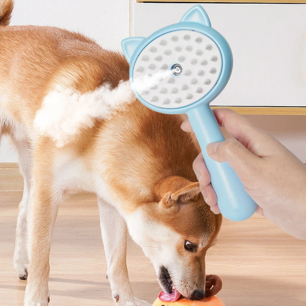 Rechargeable Mist Cat Brush – Self-Cleaning Grooming Tool for Pets