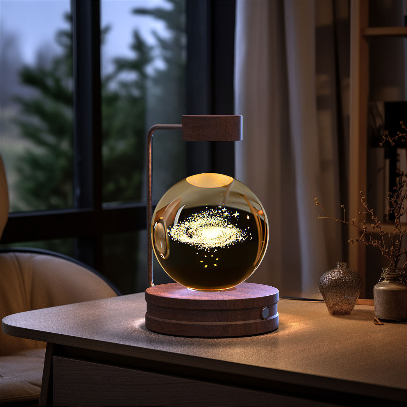 Crystal Ball Dinosaur Night Light – USB Powered Cosmic Bedside Lamp