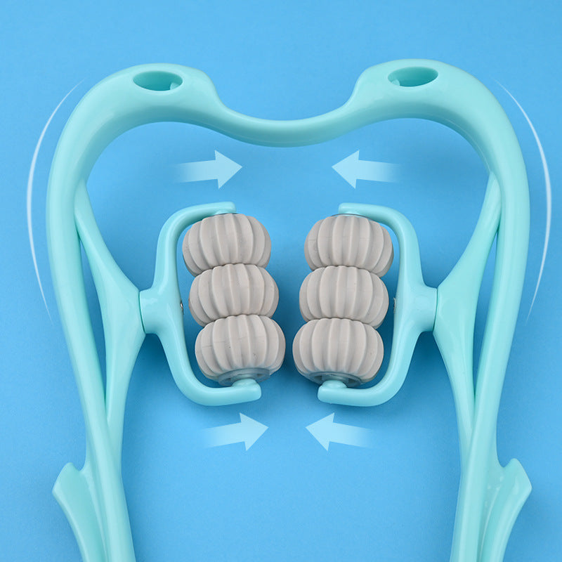 Manual Six-Wheel Neck Massager – Multifunctional Relief Roller